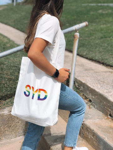 SYD rainbow tote bag